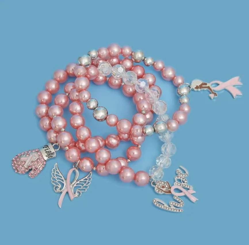 Light Pink Breast Cancer Awareness Bracelet